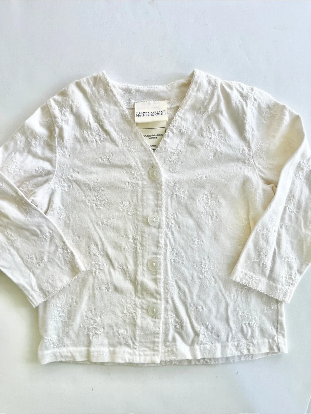 Laura Ashley Mother & Child White Embroidered Cardigan top girls 2-3 yr kids